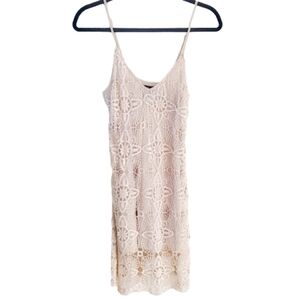 Aqua Crochet White Dress